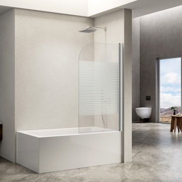 Painel Banheira Vidro Temperado Listado