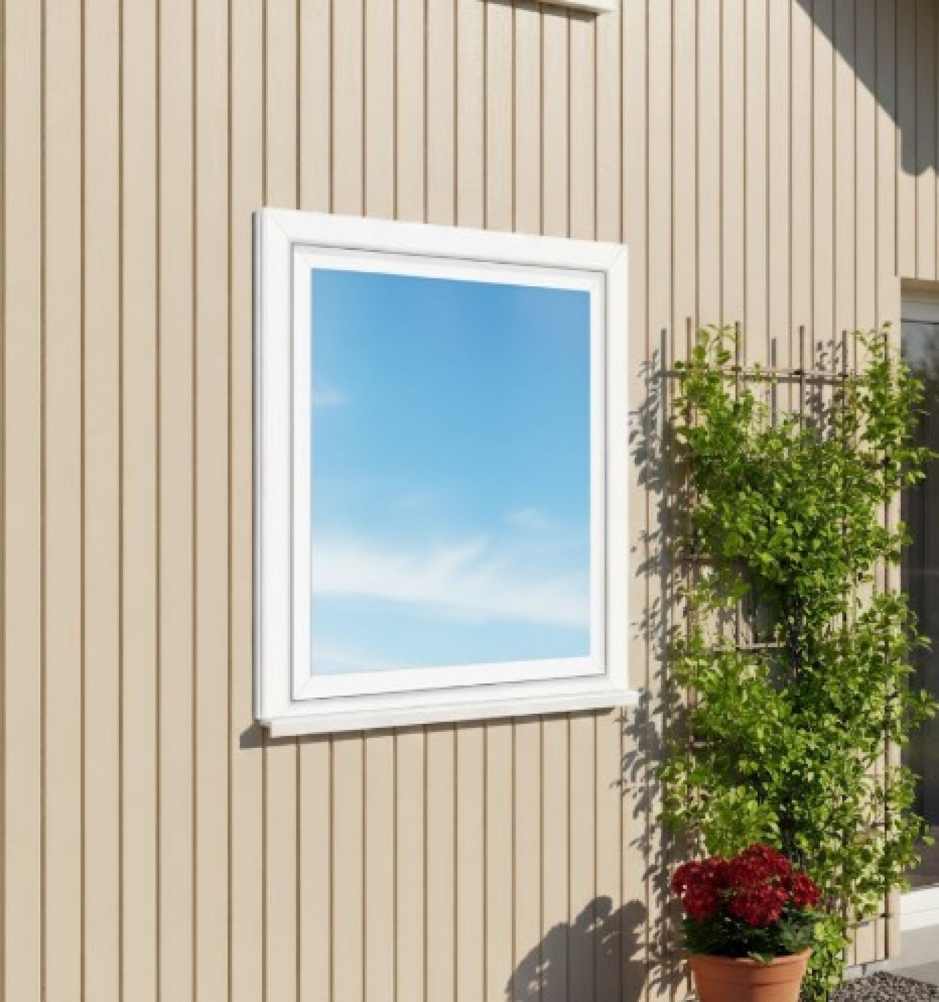 Janela Pvc 100x100 Direita Vidro Duplo (4/16/4)