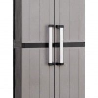 Armrio Multiusos Alto Garage PVC Cinzento e Preto