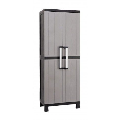 Armrio Multiusos Vassoureiro Garage PVC Cinzento e Preto