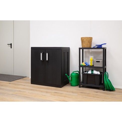 Armário Multiusos Baixo Mega PVC Preto Armário Multiusos Baixo Mega PVC Preto