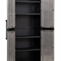 Armrio Multiusos Alto Garage PVC Cinzento e Preto