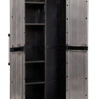 Armrio Multiusos Vassoureiro Garage PVC Cinzento e Preto