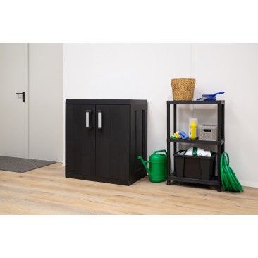 Armário Multiusos Baixo Mega PVC Preto Armário Multiusos Baixo Mega PVC Preto