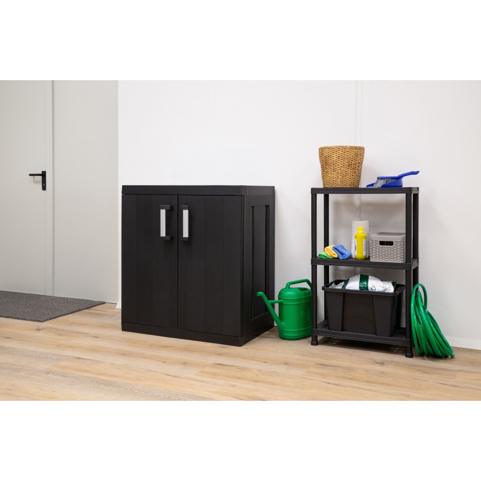Armário Multiusos Baixo Mega PVC Preto Armário Multiusos Baixo Mega PVC Preto