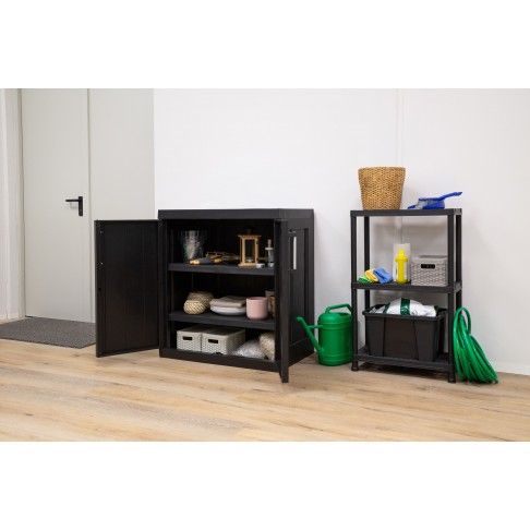 Armário Multiusos Baixo Mega PVC Preto Armário Multiusos Baixo Mega PVC Preto