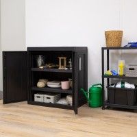 Armário Multiusos Baixo Mega PVC Preto Armário Multiusos Baixo Mega PVC Preto