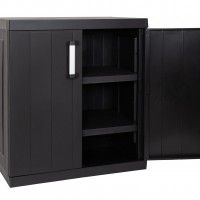 Armário Multiusos Baixo Mega PVC Preto Armário Multiusos Baixo Mega PVC Preto