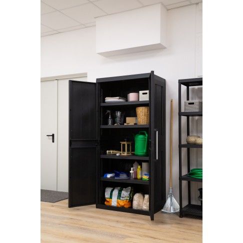 Armário Multiusos Alto Mega PVC Preto Armário Multiusos Alto Mega PVC Preto