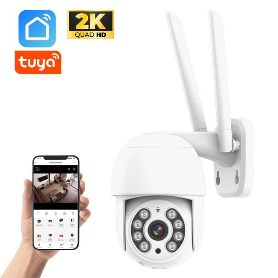 Câmara Exterior Wi-Fi Rotativa 4MP Full HD Câmara Exterior Wi-Fi Rotativa 4MP Full HD