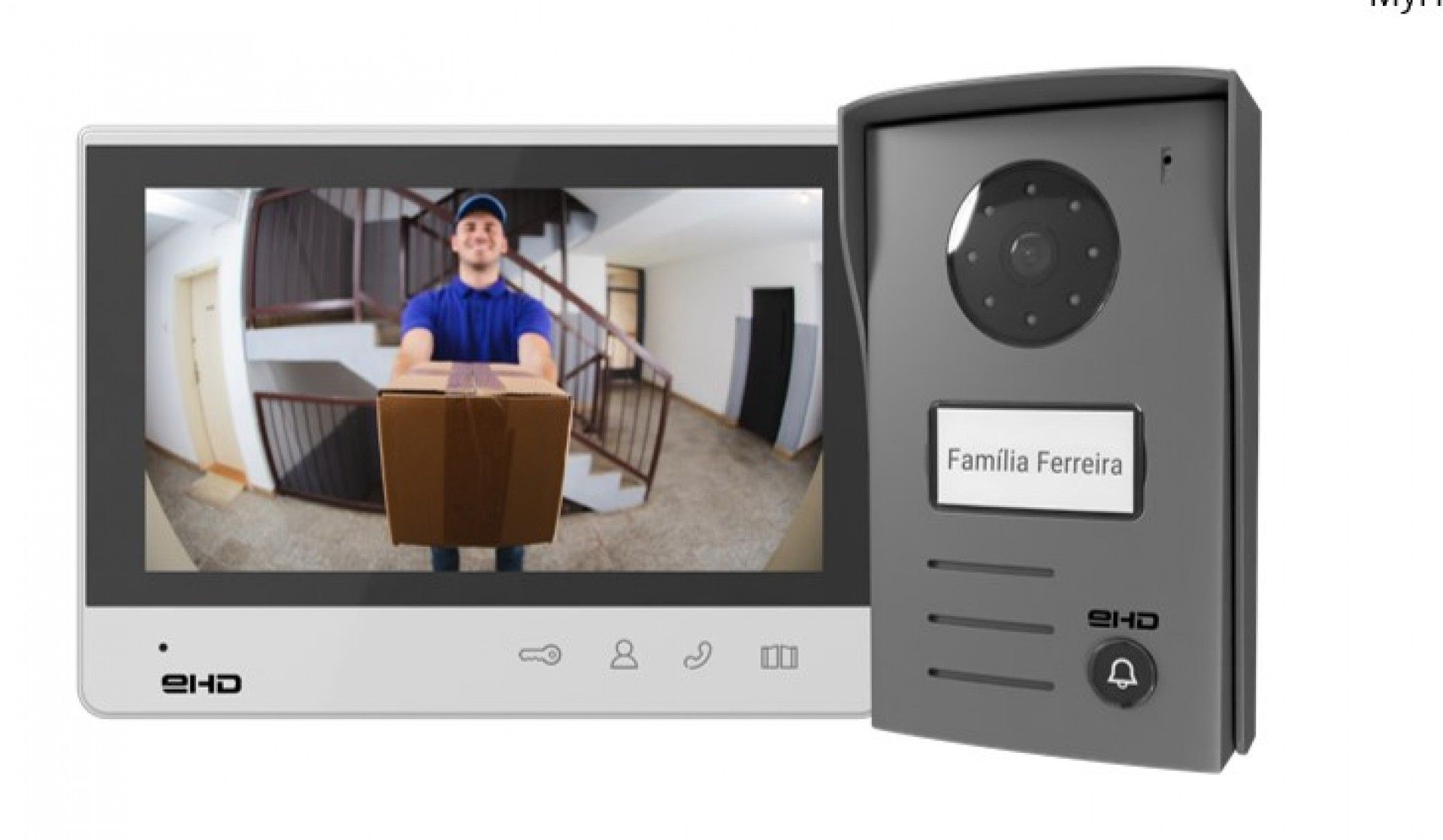 Kit Videoporteiro 7" 2 Fios Branco