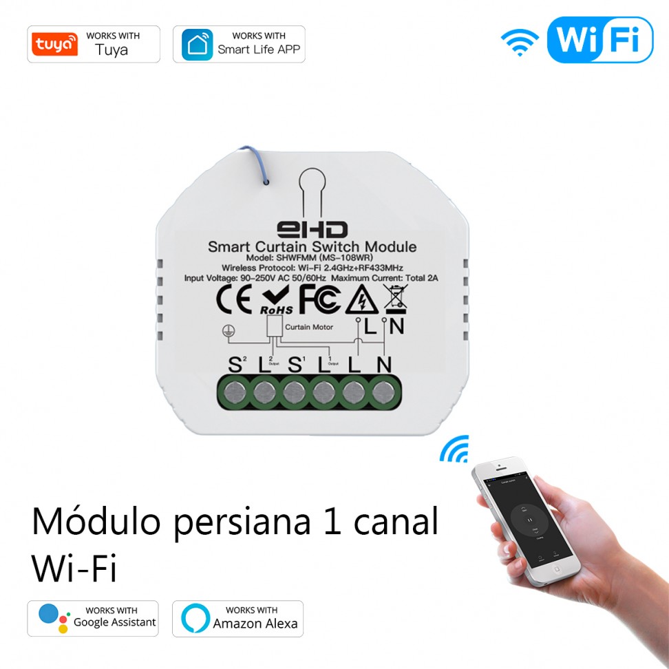 M�dulo de Persiana Wi-Fi + RF433