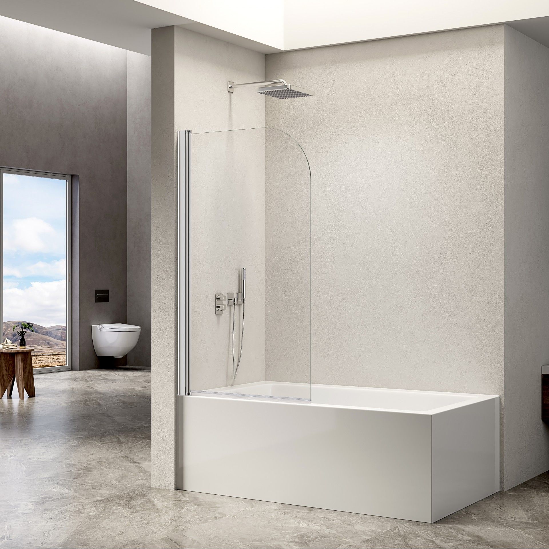 Painel Banheira 145x85 Vidro transparente