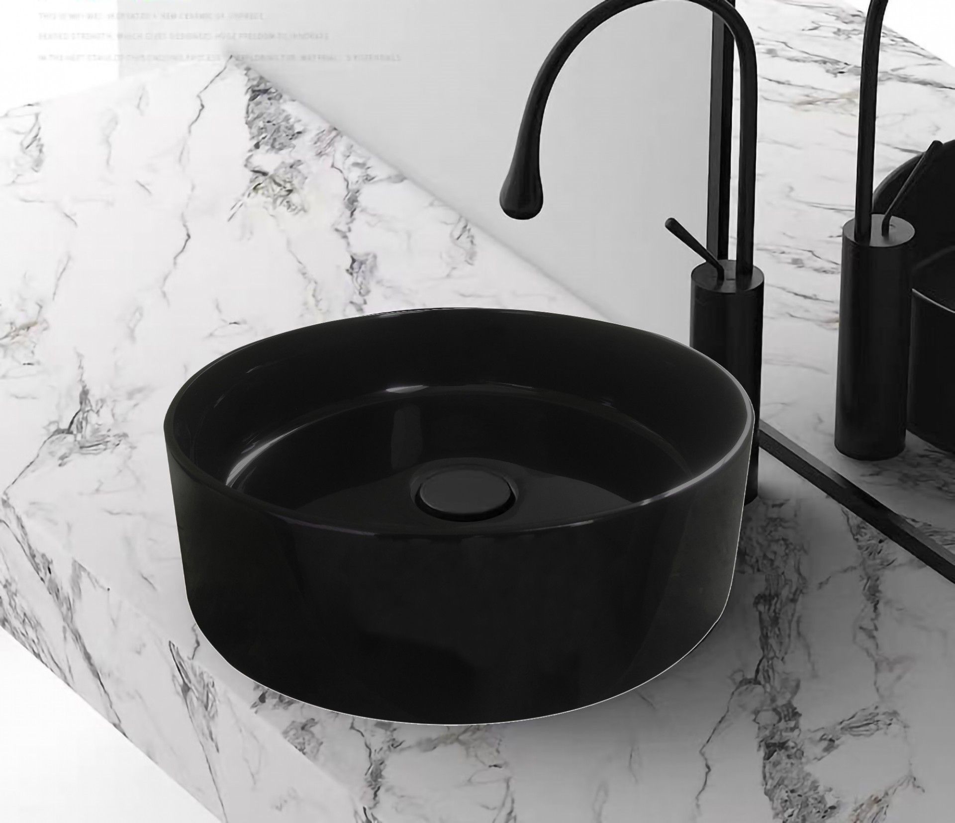 LAVATÓRIO POUSAR RESINA 38X14CM PRETO