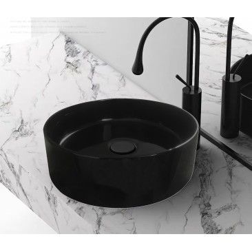 LAVATRIO POUSAR RESINA 38X14CM PRETO