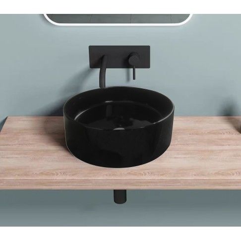 LAVATRIO POUSAR RESINA 38X14CM PRETO