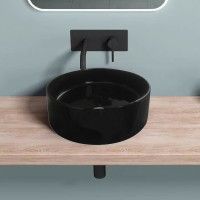 LAVATRIO POUSAR RESINA 38X14CM PRETO