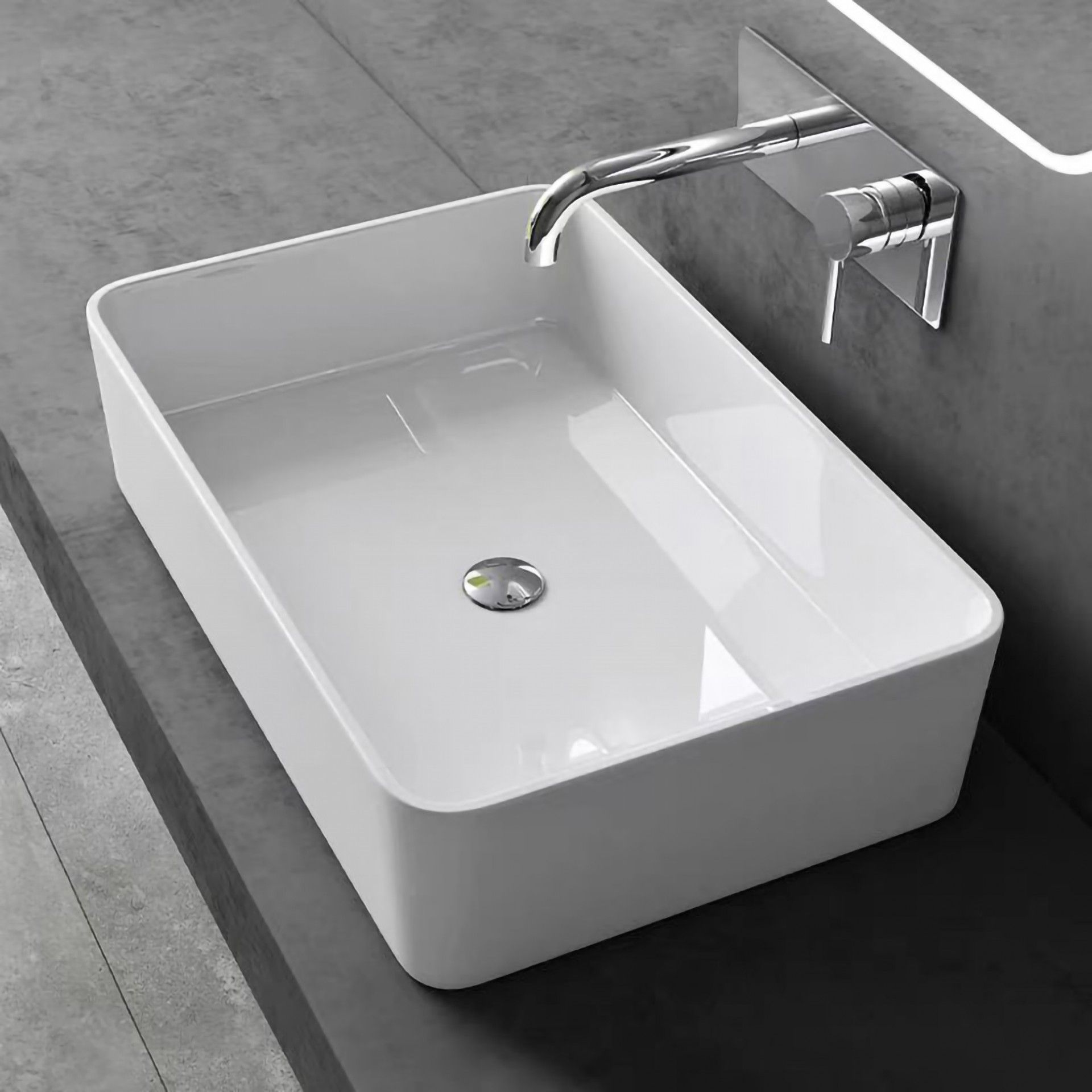 LAVATÓRIO POUSAR RESINA 50X36X14 BRANCO