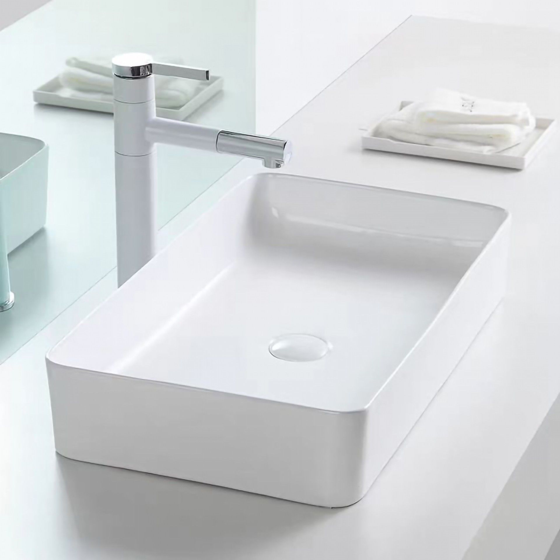 LAVATÓRIO POUSAR RESINA 50X36X14 BRANCO