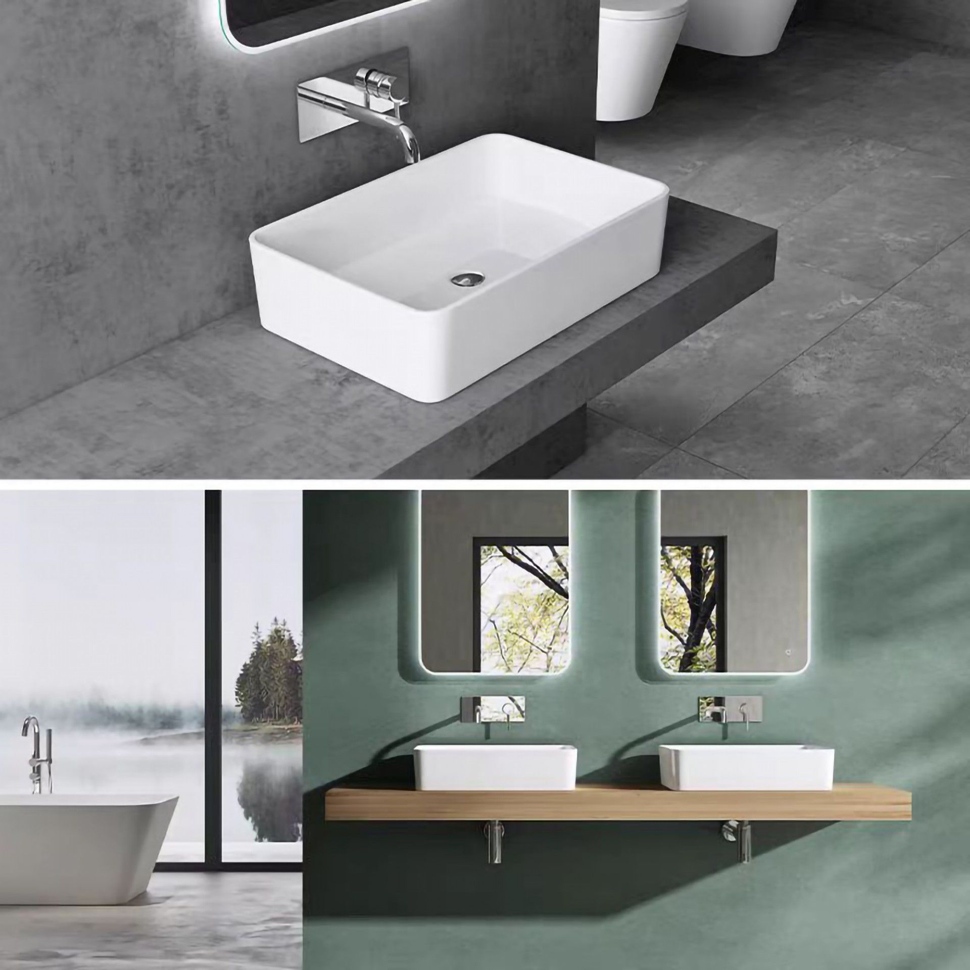 LAVATÓRIO POUSAR RESINA 50X36X14 BRANCO