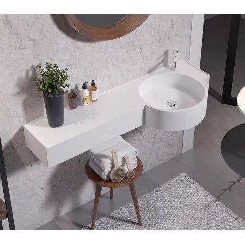 Lavatório Suspenso Resina 100cm Branco Lavatório Suspenso Resina 100cm Branco