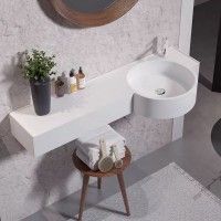 Lavatório Suspenso Resina 100cm Branco Lavatório Suspenso Resina 100cm Branco