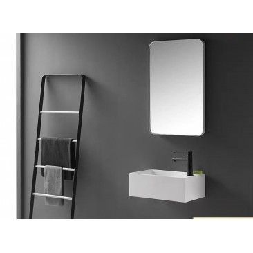 Lavatrio Suspenso Resina 50x28x15cm Branco