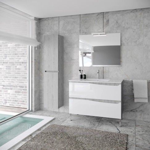 M�vel Lotus 100cm Cinza/Branca