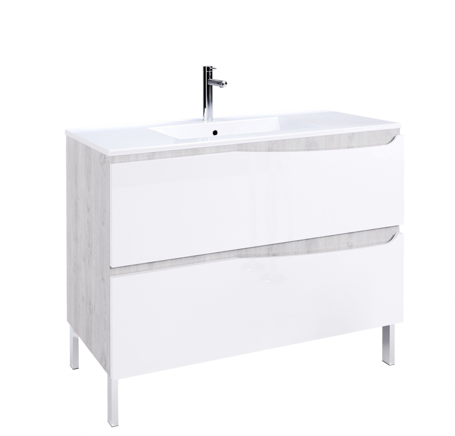 Móvel Lotus 100cm Cinza/Branca