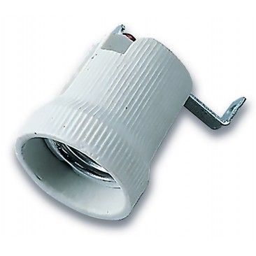 Casquilho Porcelana + Gancho Suporte E27 Casquilho Porcelana + Gancho Suporte E27