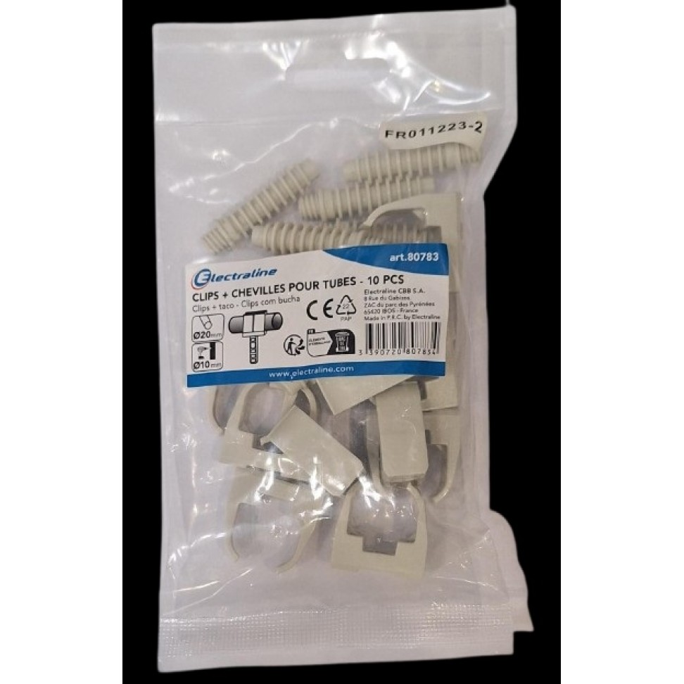 Clips com Bucha 20mm 10 Unidades