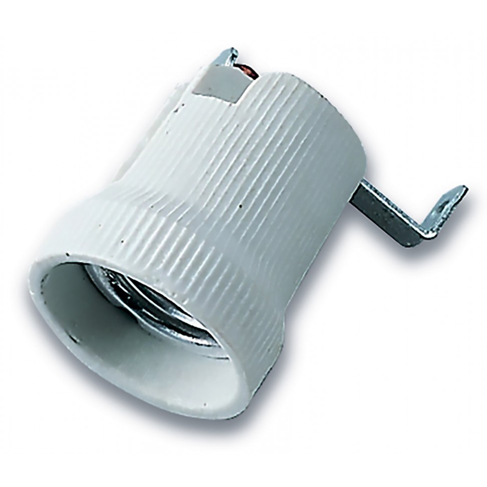 Casquilho Porcelana + Gancho Suporte E27