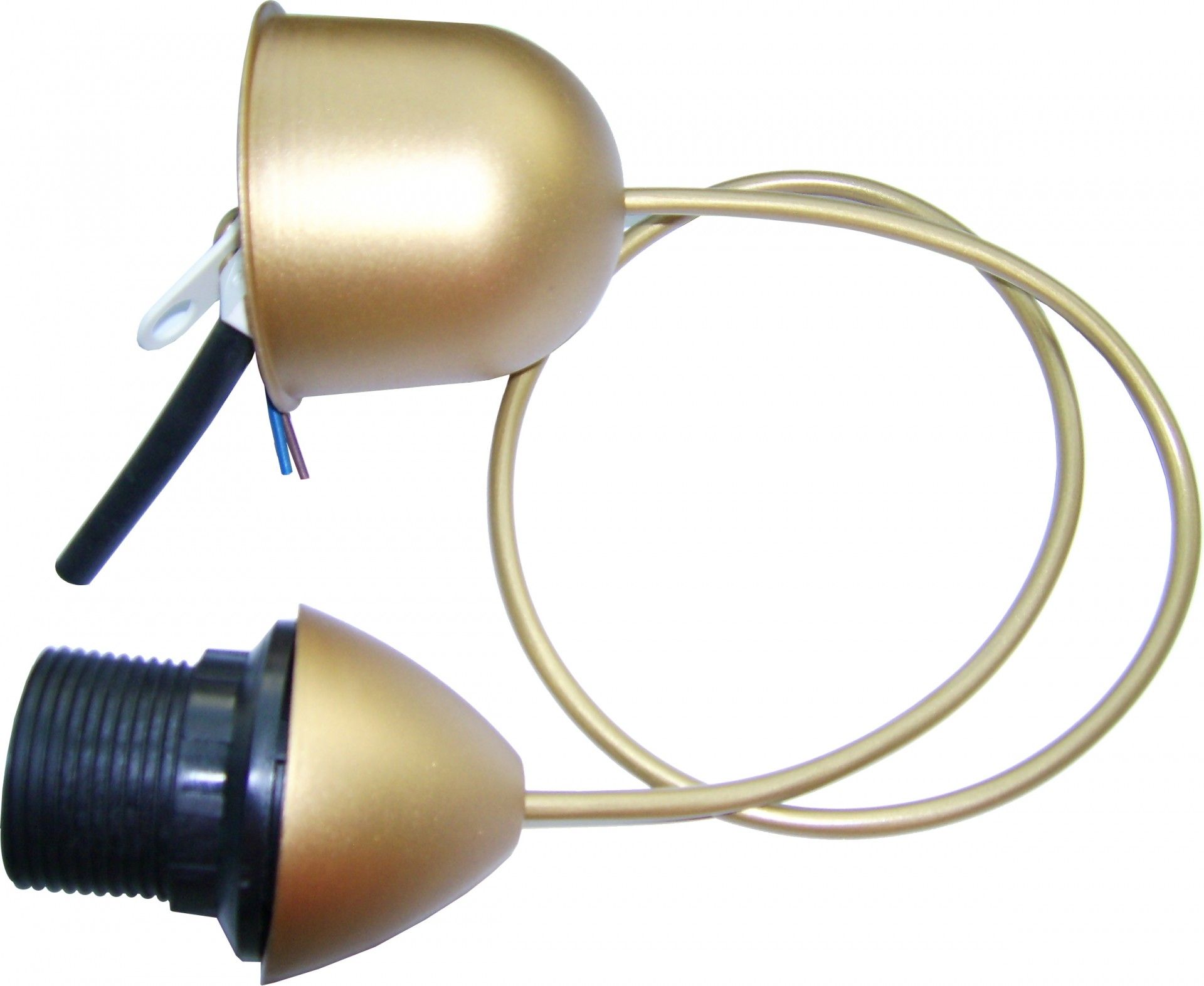 Suspensão Simples PVC E27 Dourado