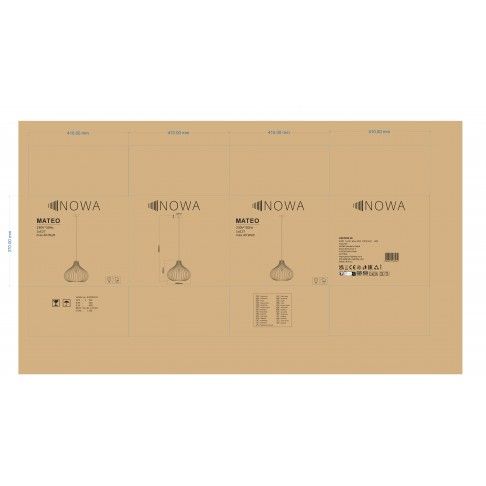 Suspens�o Oval E27 40W Preto Mate