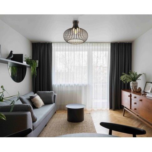 Lmpada de Teto Oval E27 40W Preto