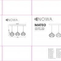 Suspensão Metal 3e27 60W Areia Mate Suspensão Metal 3e27 60W Areia Mate