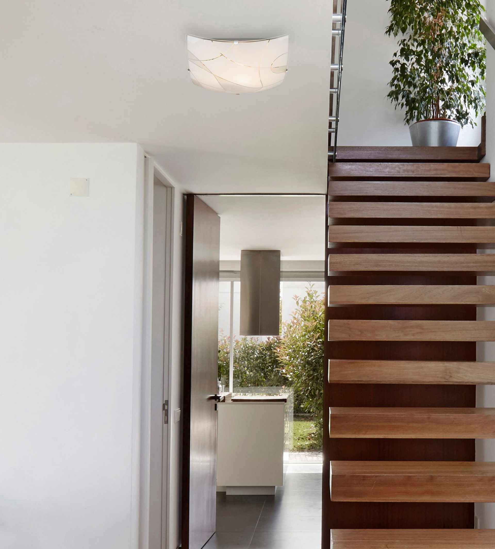 Plafon Quadrado E27 60W Vidro