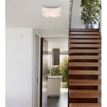 Plafon Quadrado E27 60W Vidro