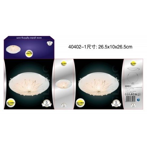 Plafon Redondo 1E27 60W Vidro