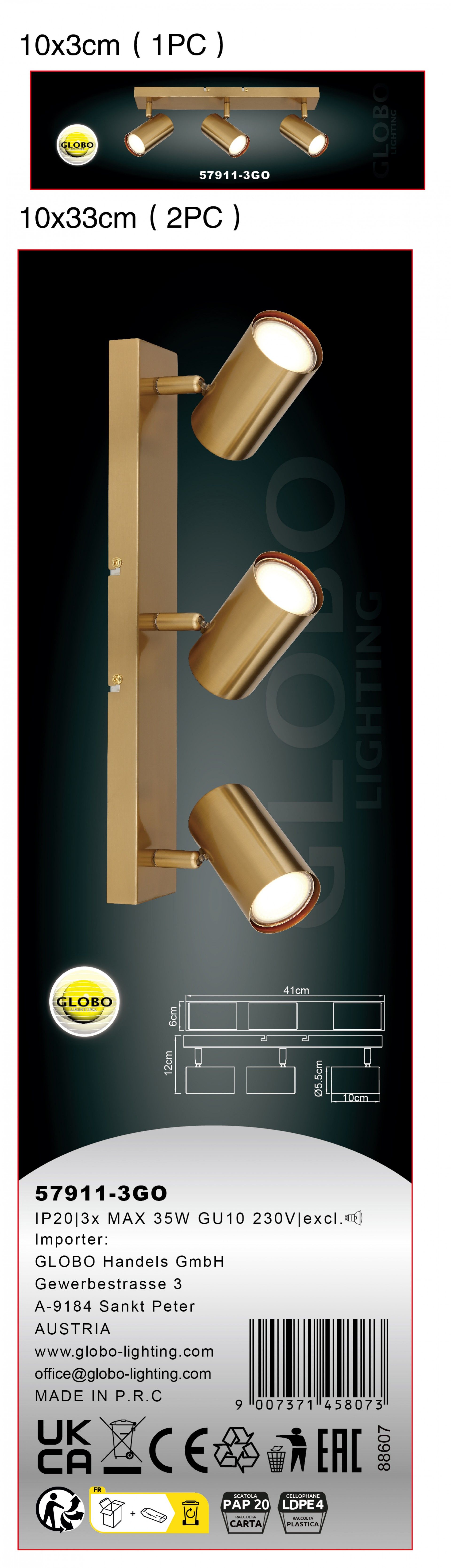 Spot 3GU10 25W Metal Dourado