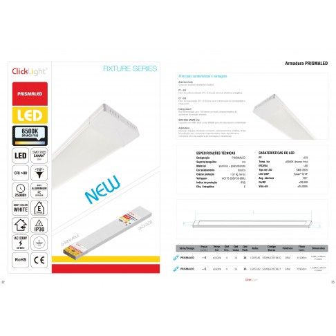 Armadura Prismaled 28W 60cm 6500K 3100 Lumen Armadura Prismaled 28W 60cm 6500K 3100 Lumen
