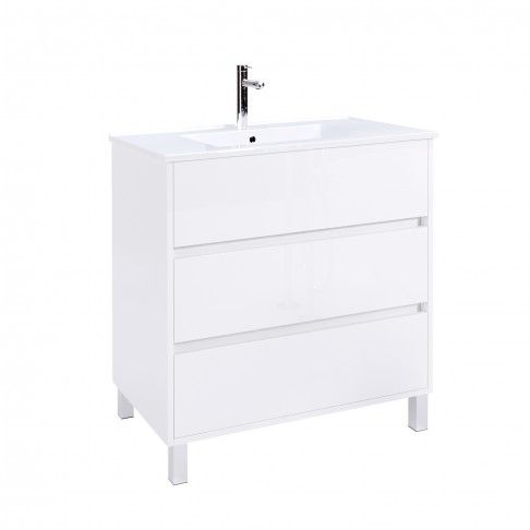 Móvel Atos 80x45x85cm 3 gavetas Branco Móvel Atos 80x45x85cm 3 gavetas Branco