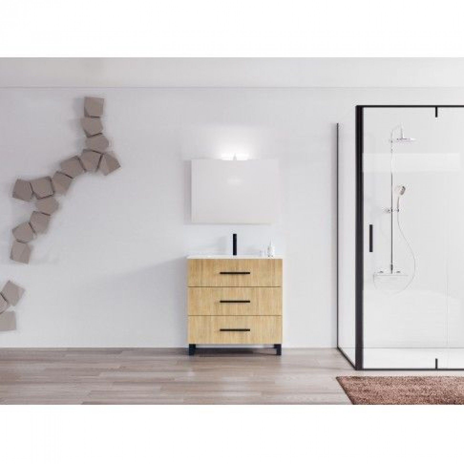 Móvel de Casa de Banho Best 80×80×45 cm - Carvalho Hércules