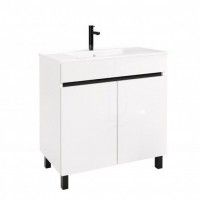 Conjunto Eco com Móvel, Espelho e Lavatório 80 cm - Branco Conjunto Eco com Móvel, Espelho e Lavatório 80 cm - Branco