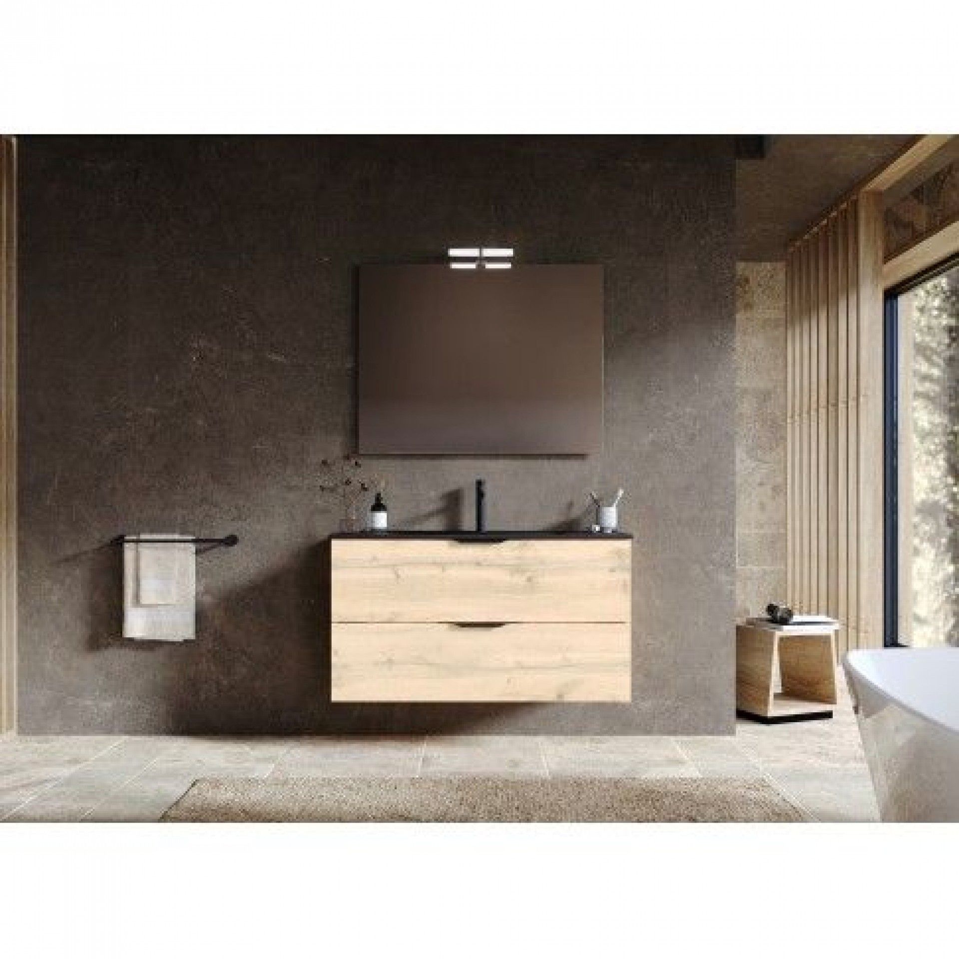 Móvel Hola Suspenso 100x45x55cm 2 gavetas Carvalho Hércules