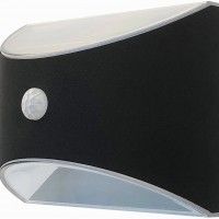 Aplique Solar Preto Inox Com Sensor, caixa com 2 unidades Aplique Solar Preto Inox Com Sensor, caixa com 2 unidades