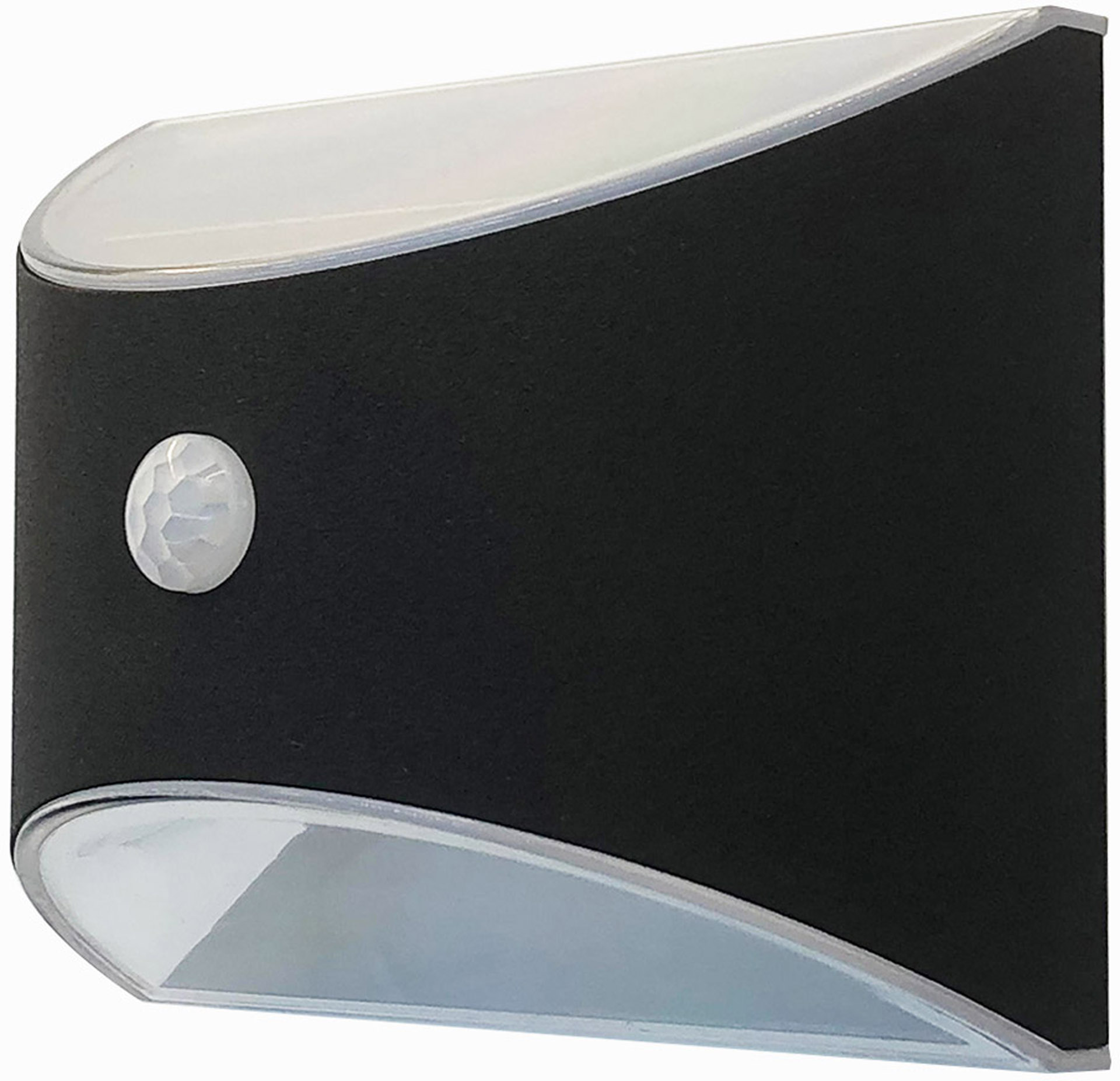 Aplique Solar Preto Inox Com Sensor, caixa com 2 unidades