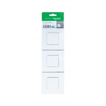Pack 3 Interruptores Unica Deco Branco