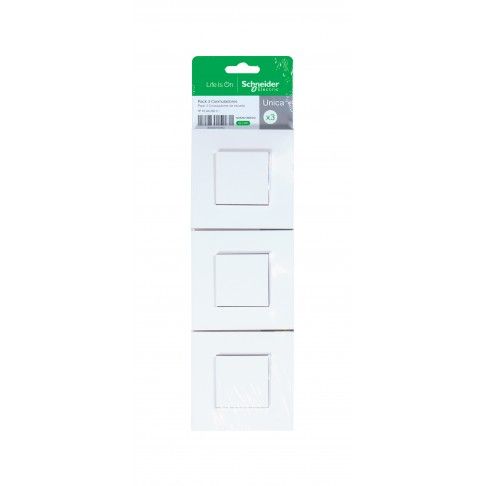 Pack 3 Interruptores Unica Deco Branco Pack 3 Interruptores Unica Deco Branco