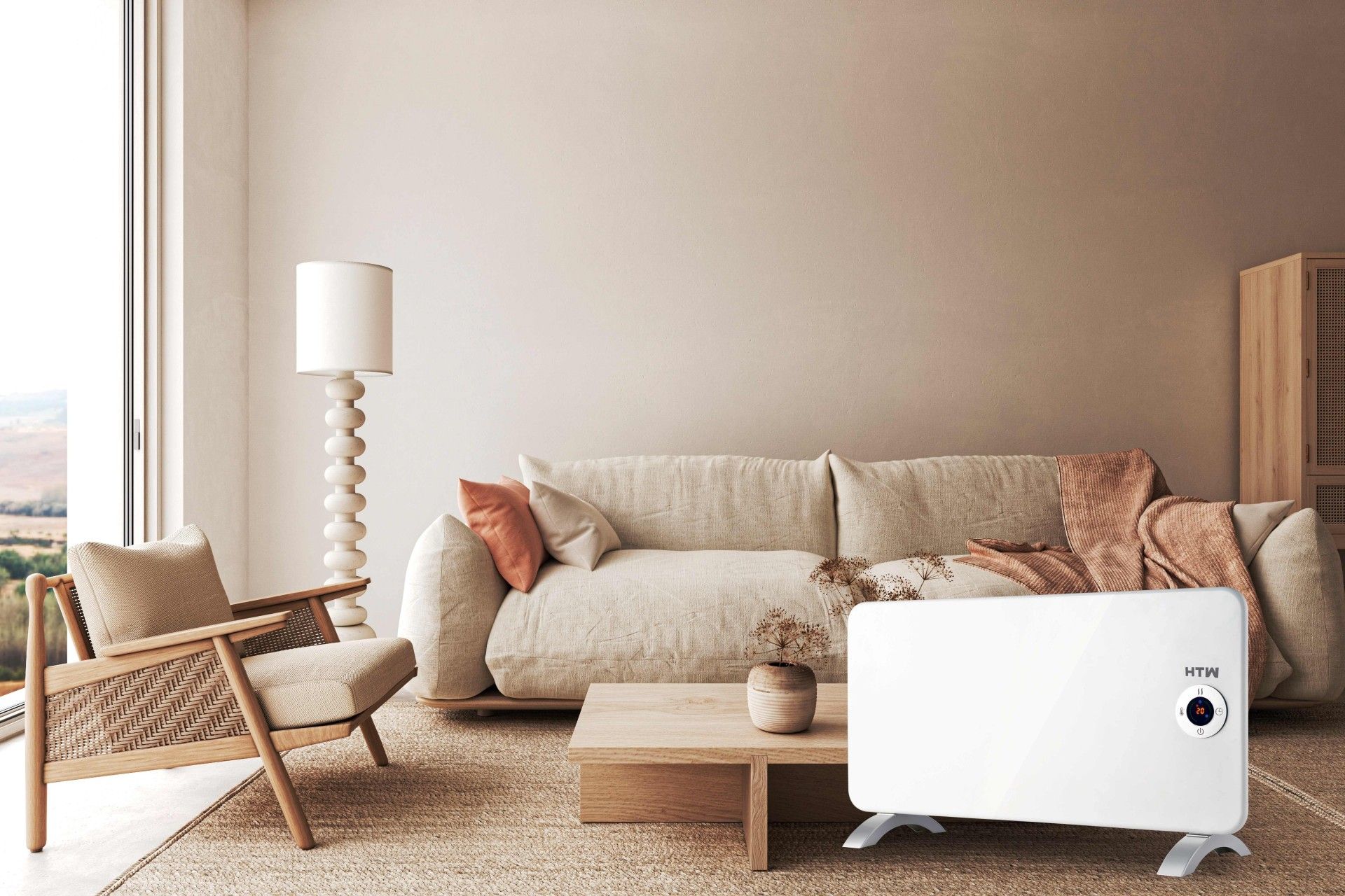 Painel Aquecedor em Vidro Preto 1500W